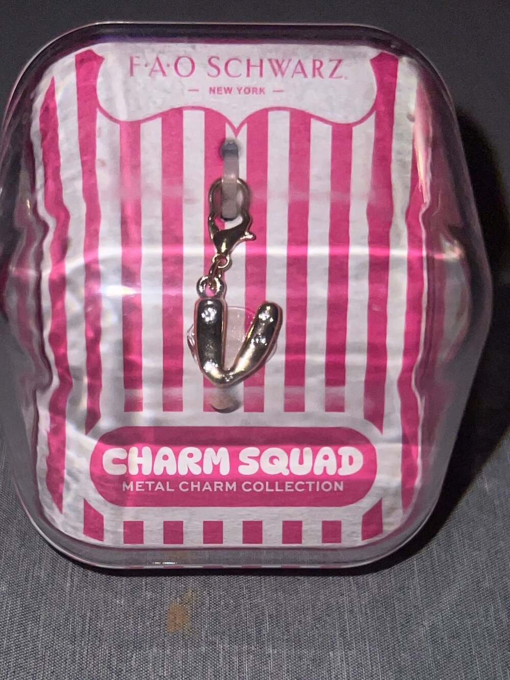 FAO Schwarz Charm Squad Metal Charm Collection Letter V Initial